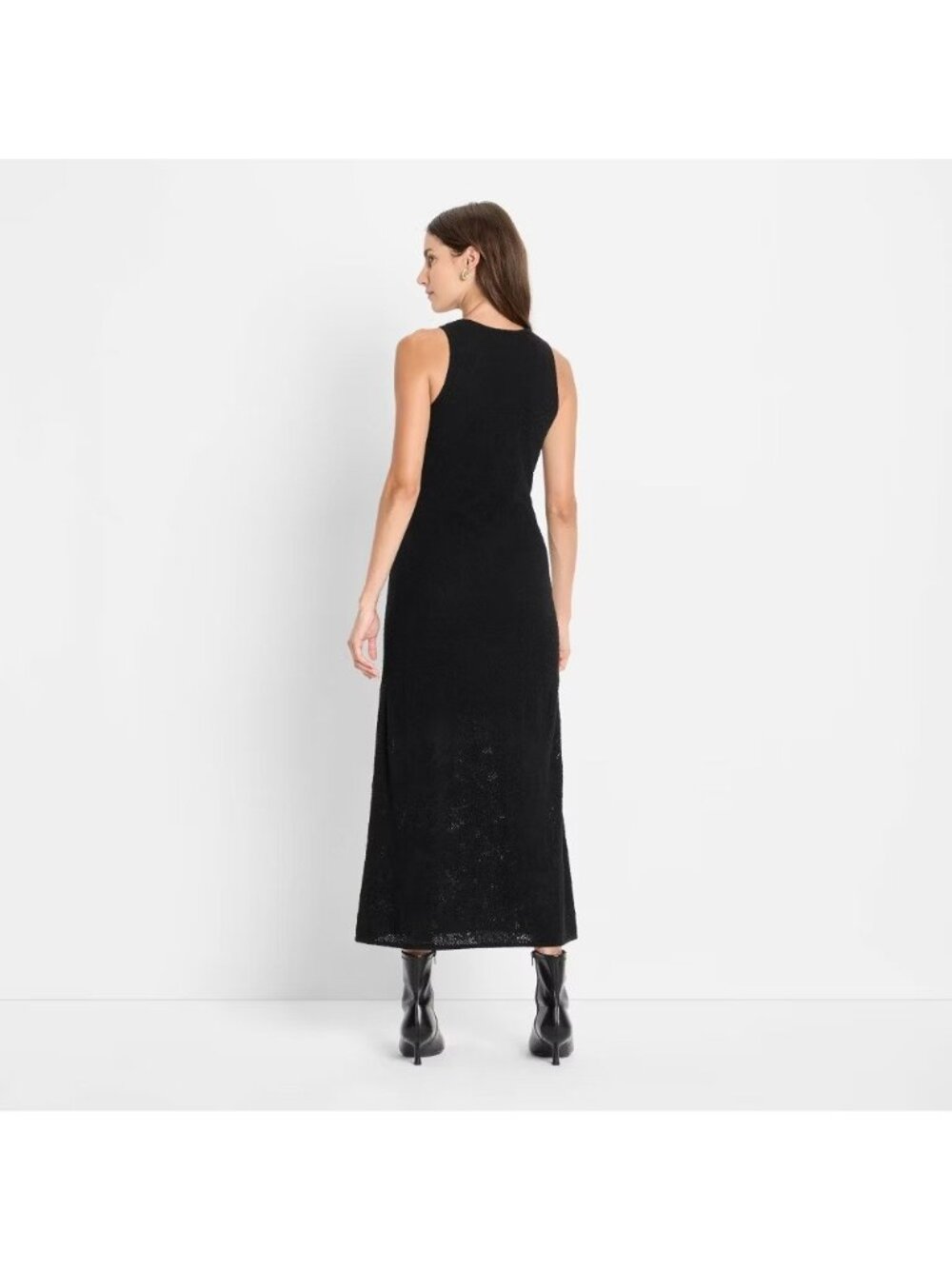 Future Collective Black Lace Sleeveless Midi Length Sweater Dress -- Size XS 0/2 - Picture 2 of 6